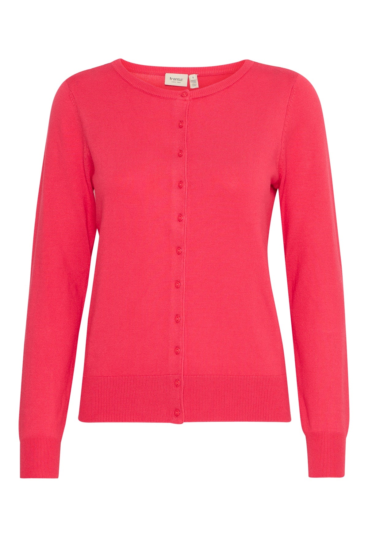 Fransa Basic round neck cardigan 20604187