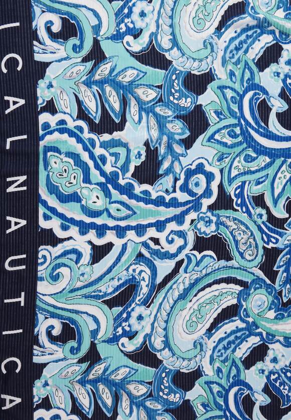 Street One long cotton scarf in blue print 572405