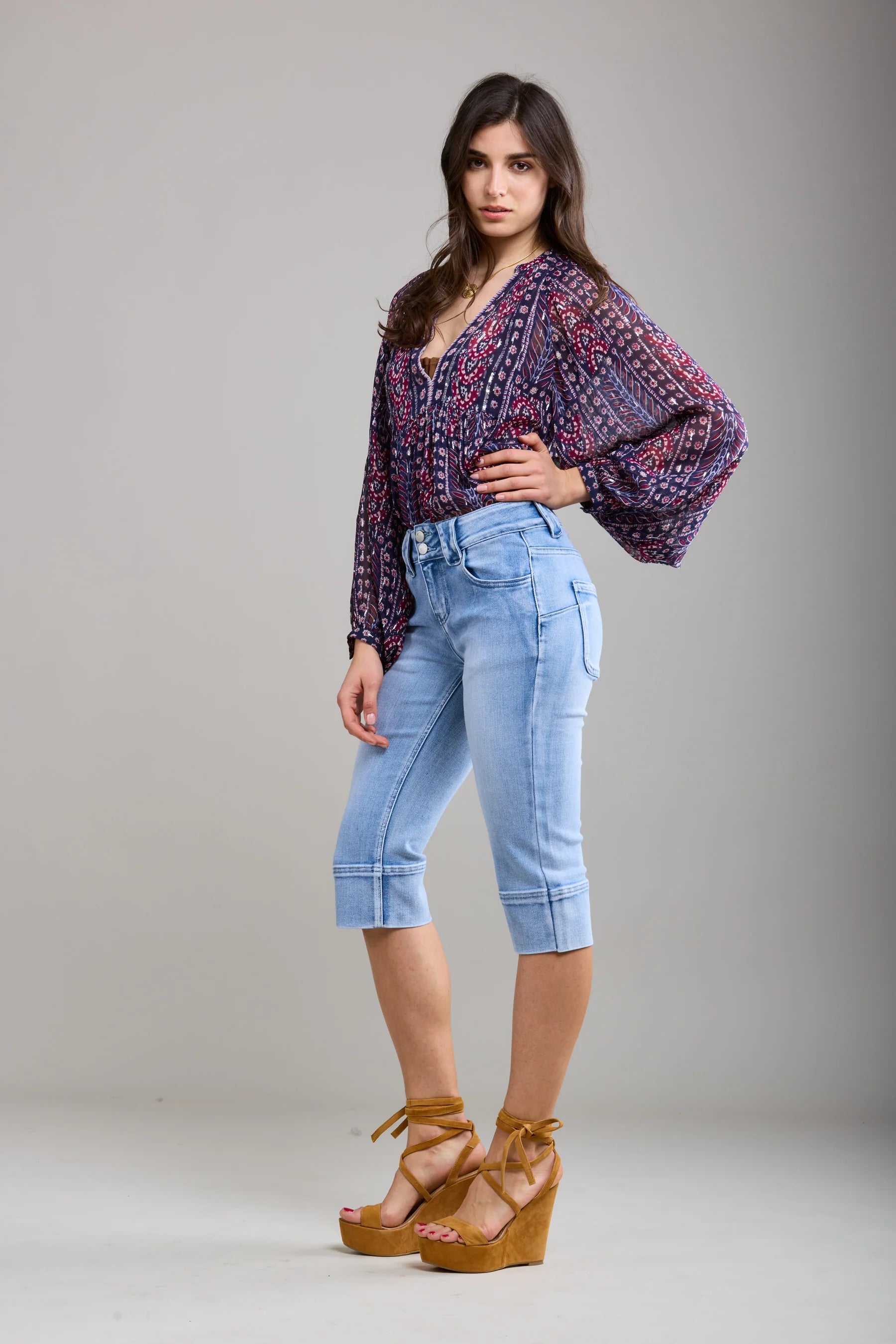 Toxic Light Demin Capri Jeans A1615