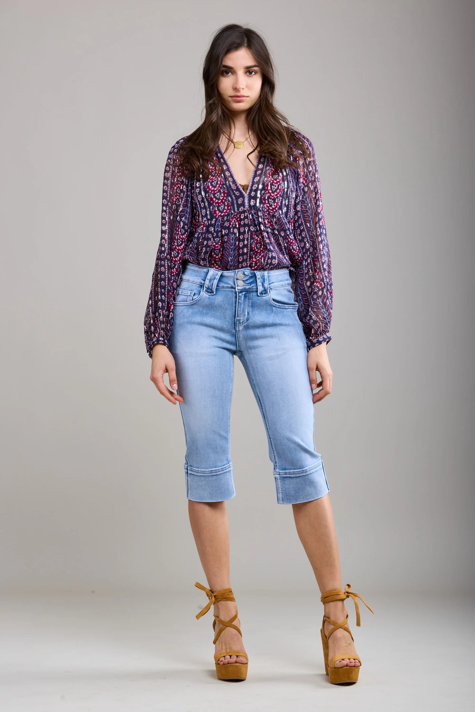 Toxic Light Demin Capri Jeans A1615