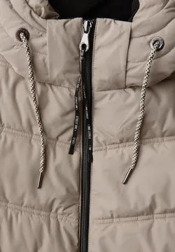 Street One Showerproof quilted coat in Champagne 202118