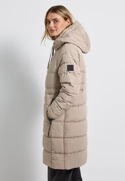 Street One Showerproof quilted coat in Champagne 202118