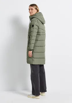 Street One showerproof Quilted Coat in soft green 202118