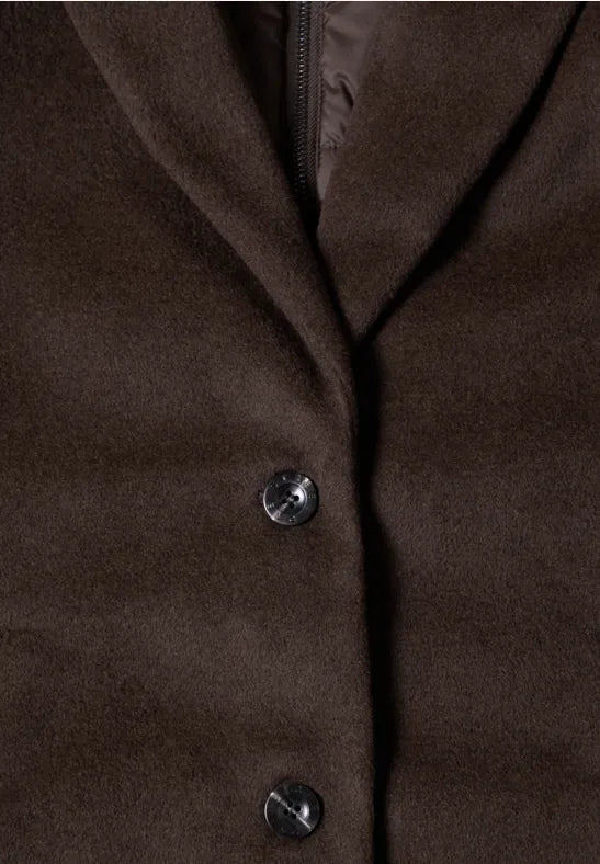 Street One Coat with lapel collar and hood inlay