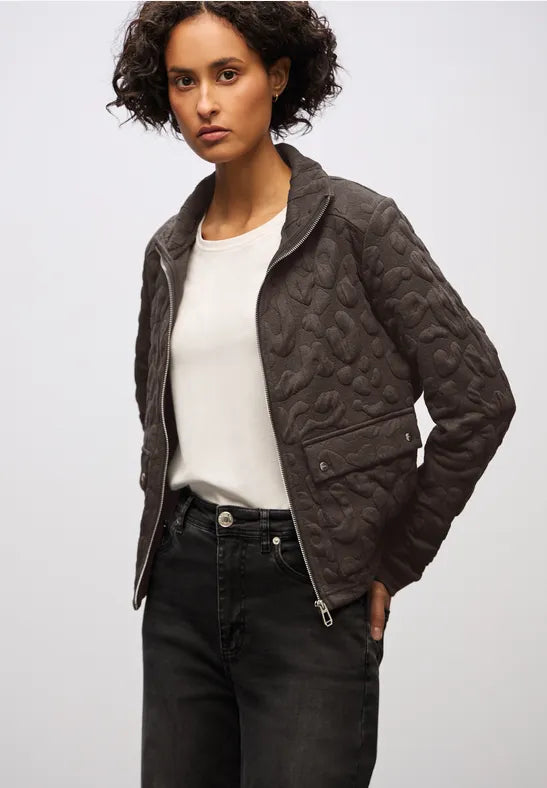 Street One Soft Jacquard Jacket in Deep Roast Brown 212820