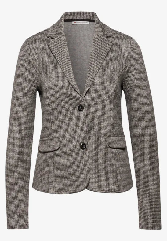 Street One soft Blazer in Deep Roast Brown check 212822
