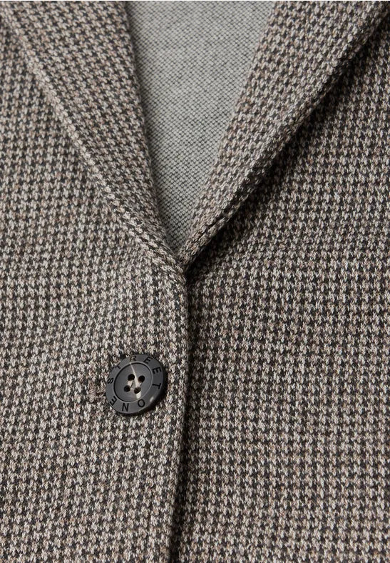 Street One soft Blazer in Deep Roast Brown check 212822