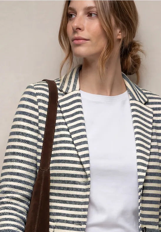 Street One Soft blazer in Navy Stripe 213023 Navy