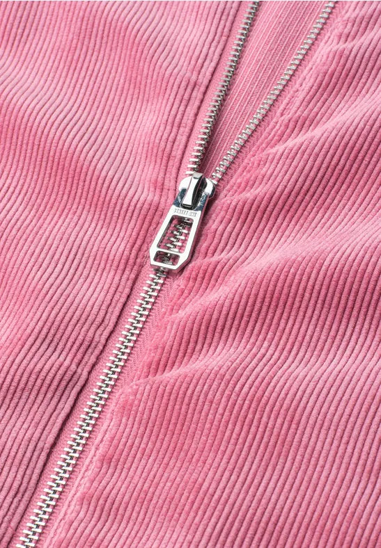 Street One 3/4 sleeve corduroy jacket with shirt collar in Blush berry 213101