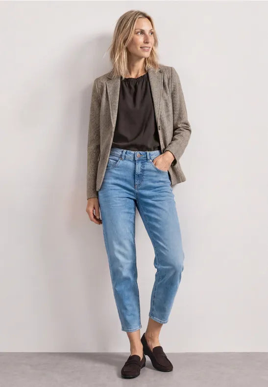 Street One Basic blazer in Brown Herringbone fabric 213112