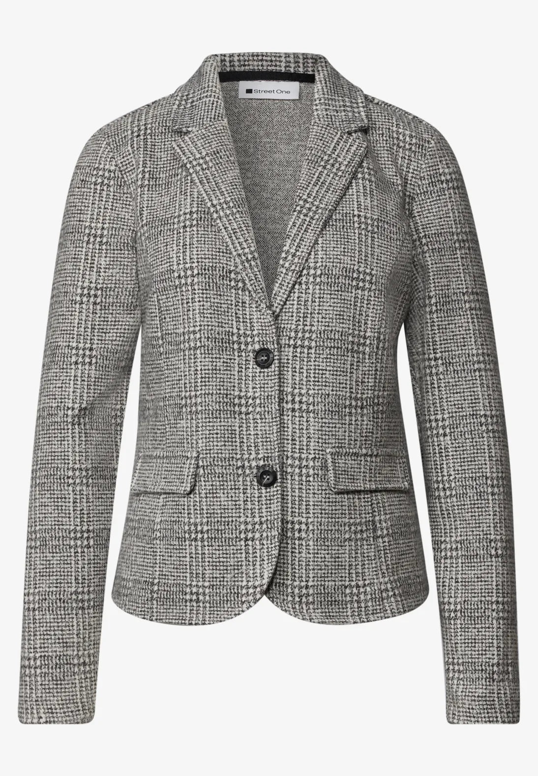 Street One Soft Blazer with a checked pattern and buttons Black 213163 B