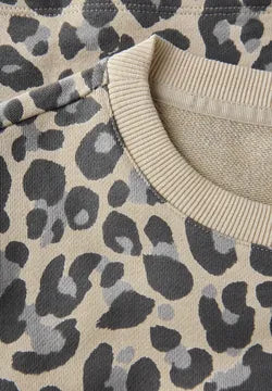 Street One Leopard print sweatshirt with drawstring waist 303274