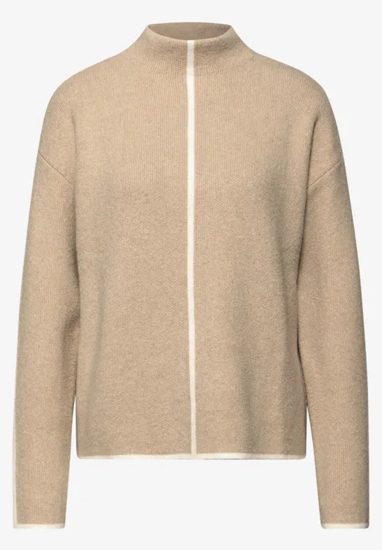 Street One Supersoft cotton blend jumper with contrast details 303554