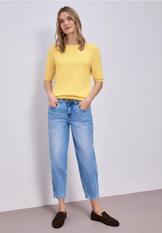 Street One Puff Sleeve short sleeve Knit in Lemon or Blue 303768