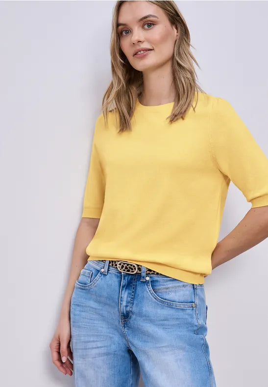Street One Puff Sleeve short sleeve Knit in Lemon or Blue 303768