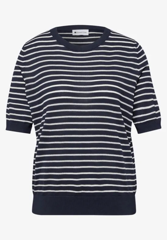 Street One Navy Stripe Short Sleeve Summer knit 303819