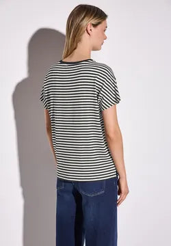 Street One Black and White stripe Top 323148
