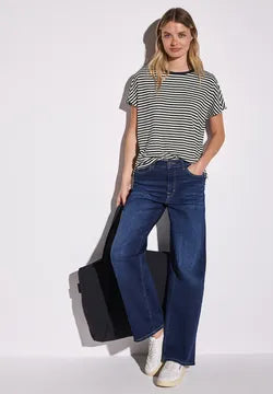 Street One Black and White stripe Top 323148