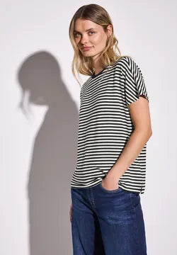 Street One Black and White stripe Top 323148