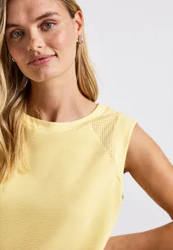 Street One Sleeveless top with Mesh shoulder detail 323559