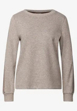 Street One melange knit with sleeve tape detail 324013