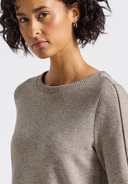 Street One melange knit with sleeve tape detail 324013