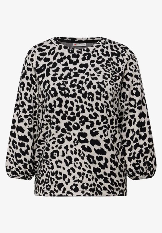 Street One Grey Leopard print Sweatshirt