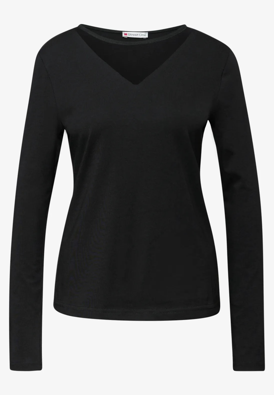 Street One Black Long Sleeve top with Mesh insert 324277