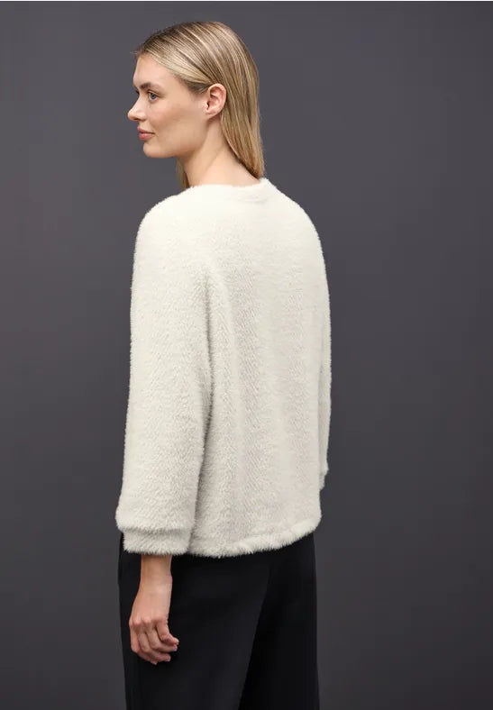 Cecil feather yarn jumper with silver lurex zig zag pattern 324282