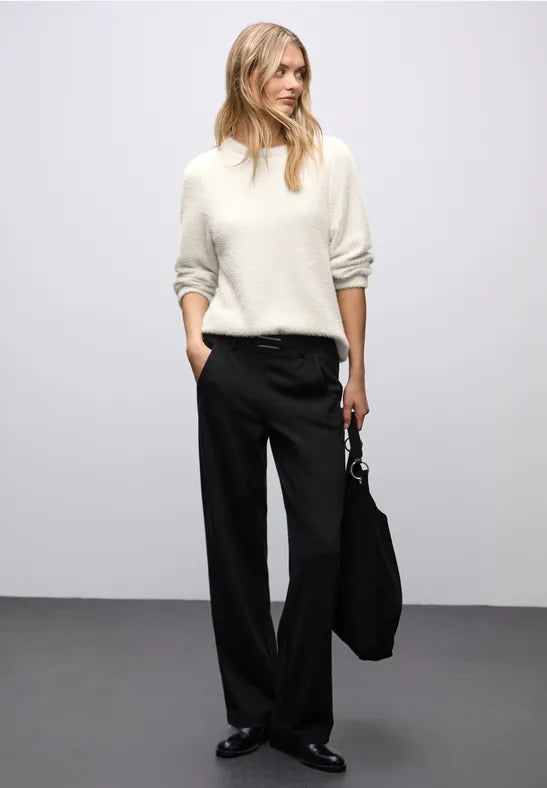 Cecil feather yarn jumper with silver lurex zig zag pattern 324282