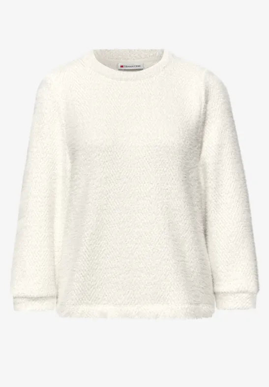 Cecil feather yarn jumper with silver lurex zig zag pattern 324282