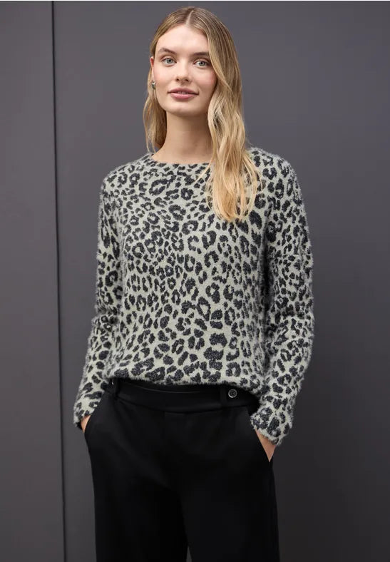 Cecil fluffy Leopard Print knit 324285