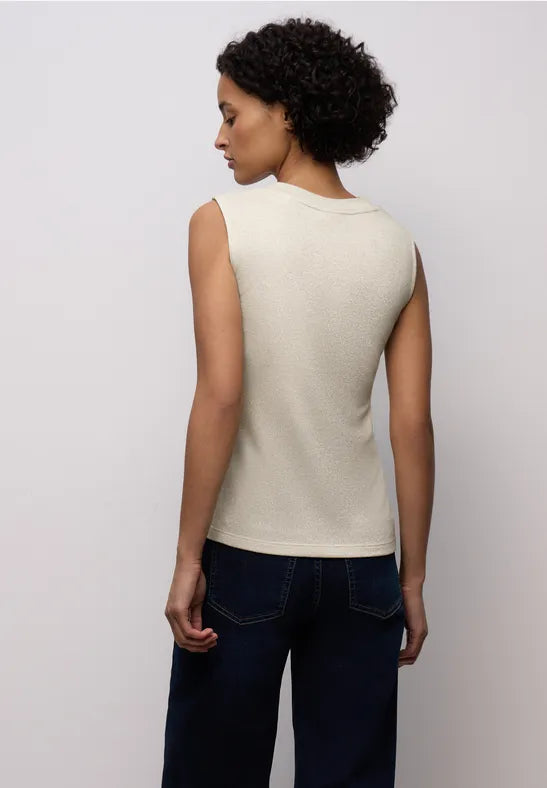 Street One Sleeveless turtleneck with lurex. Black or Champagne 324288