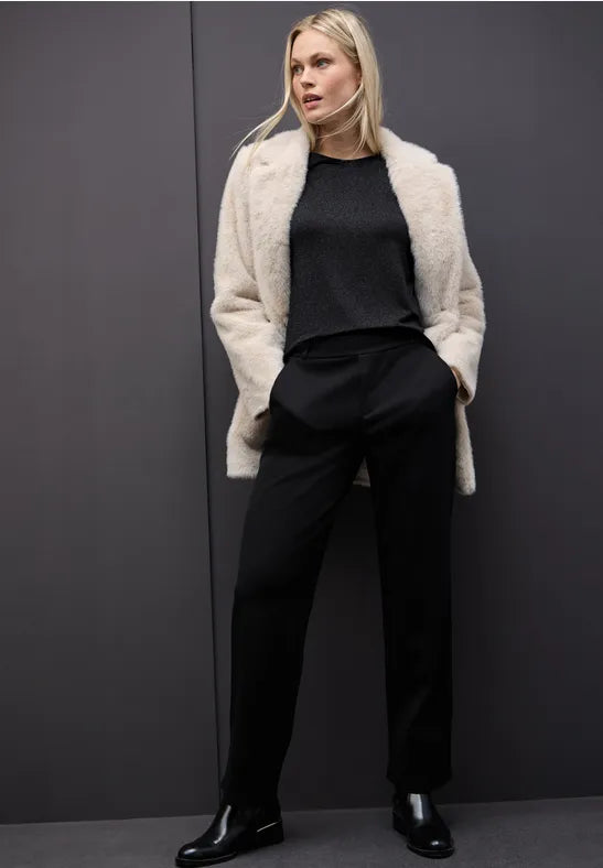 Street One Glitter look fine knit in Black or Berry 324291