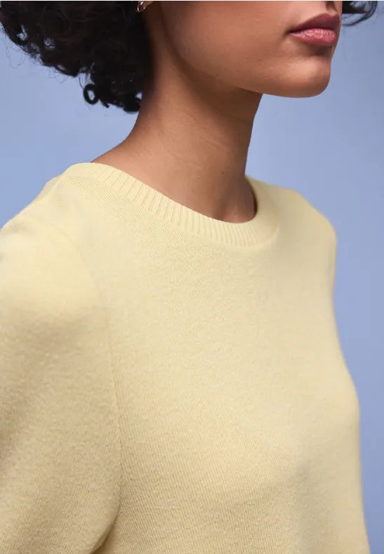 Street One roundneck sweatshirt in Soft Yellow 324626