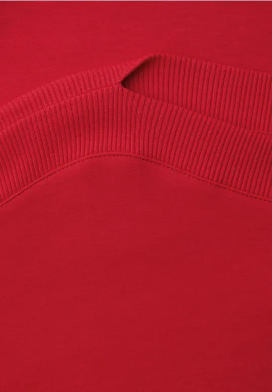 Street One Short sleeve sweatshirt with Rib detail and Drawstring