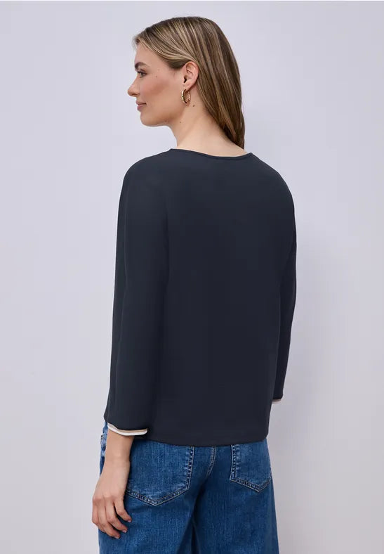 Street One 3/4-sleeve shirt with contrasting detail 324793