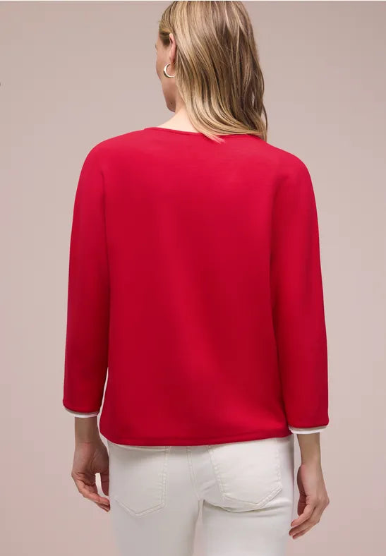 Street One 3/4-sleeve shirt with contrasting detail 324793