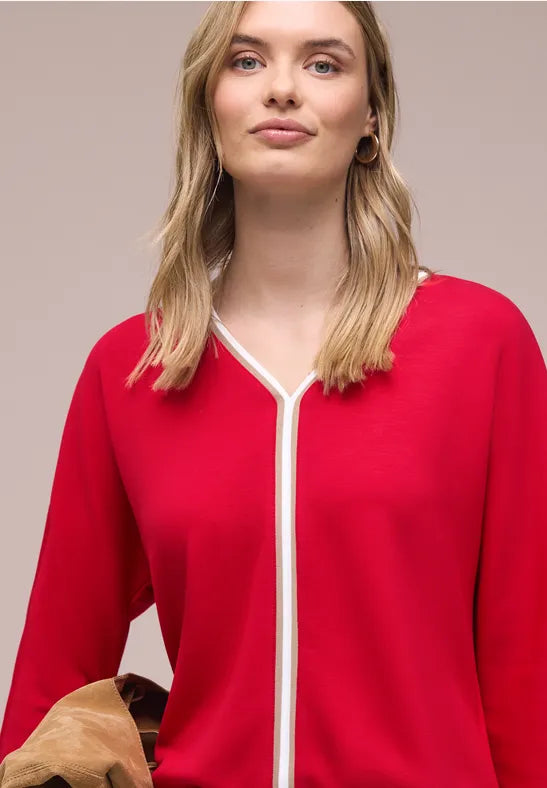 Street One 3/4-sleeve shirt with contrasting detail 324793