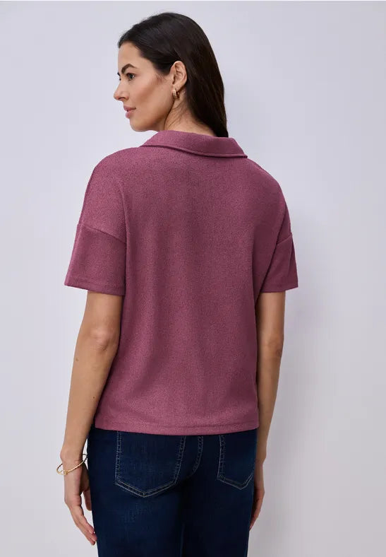 Street One Short Sleeve Knit with collar 325067