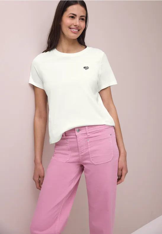 Street One Cotton t Shirt with heart Motif 325090