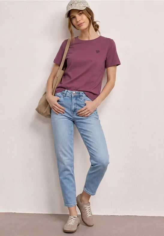 Street One Cotton t Shirt with heart Motif 325090