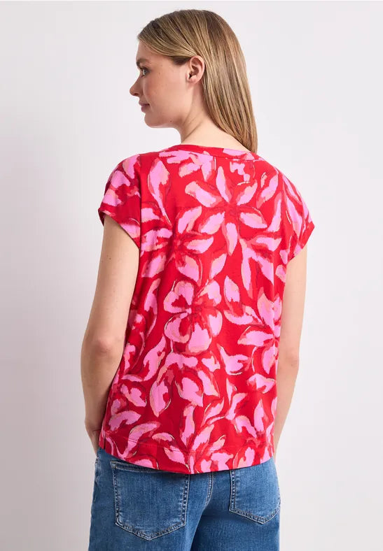 Street One V Neck Cotton Printed shirt 325315