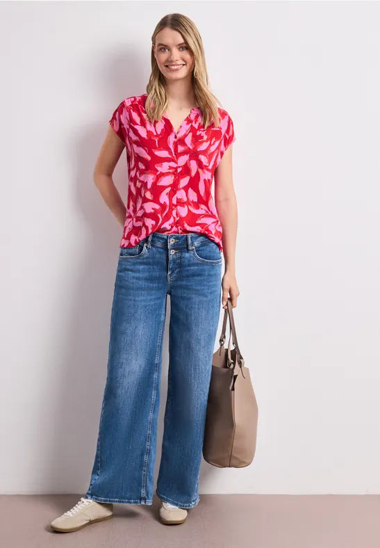 Street One V Neck Cotton Printed shirt 325315