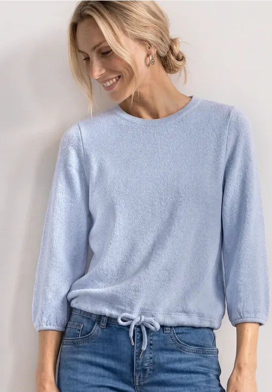 Street One Knit-Look Top with Drawstring Hem | 3/4 Sleeve | 325612