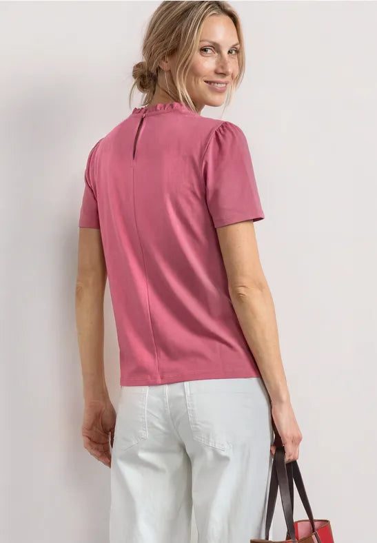 Street One Frill Neck Jersey Top | Short Sleeve | 325614