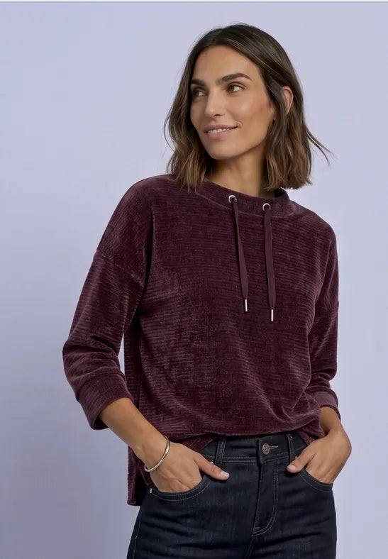 Street One 3/4 Sleeve Velvety feel Top with funnel neck 325847