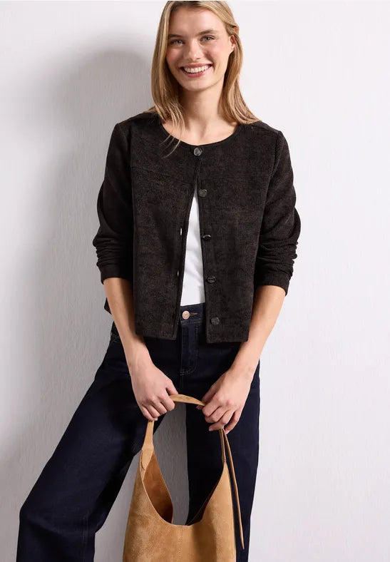 Street One Long-sleeved jacket with round neck and buttons 325850