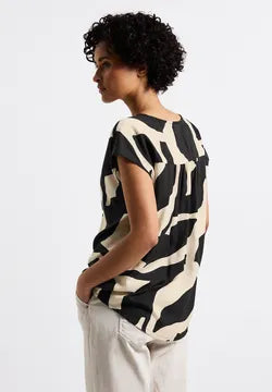 Street One Print v Neck Blouse 345739