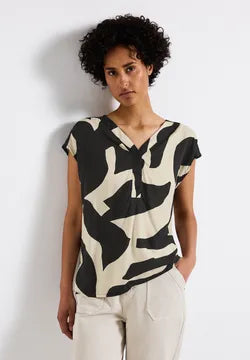 Street One Print v Neck Blouse 345739